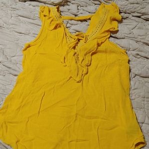 Canary Yellow Linen Jr Sm Tank Top